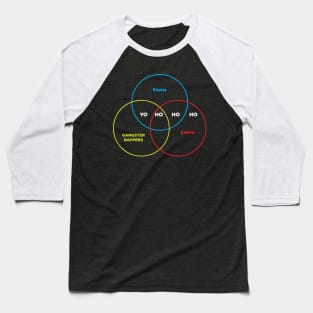 Santa, Gangster Rappers, Pirate Venn Diagram Baseball T-Shirt